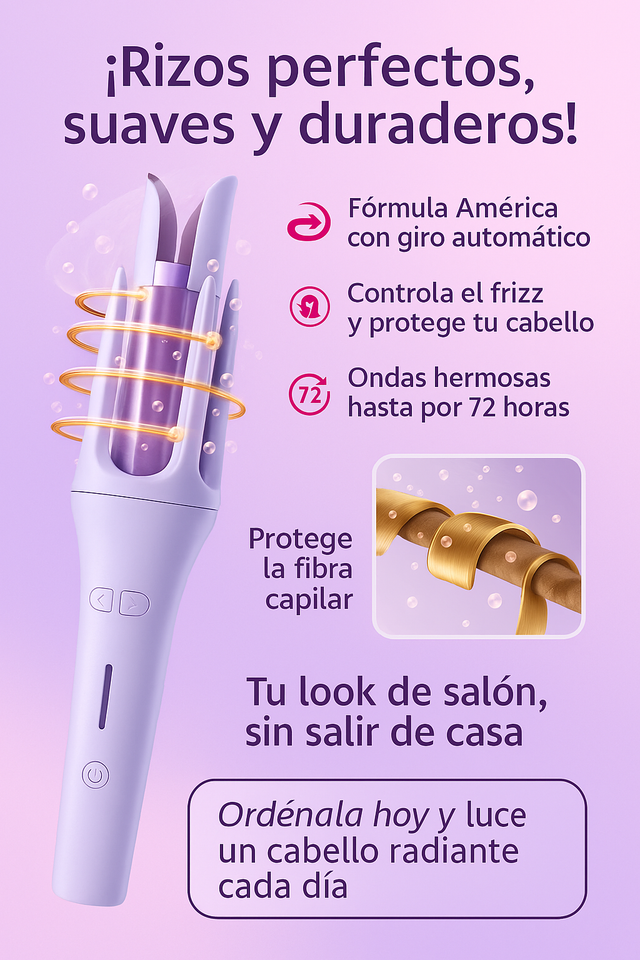 Rizador Automático 360° ❣️ ¡La belleza de los rizos perfectos! ✨ -  ¡CYBER WoW! antes S/185.00 AHORA S/89.00 + Garantía REGALO 💕