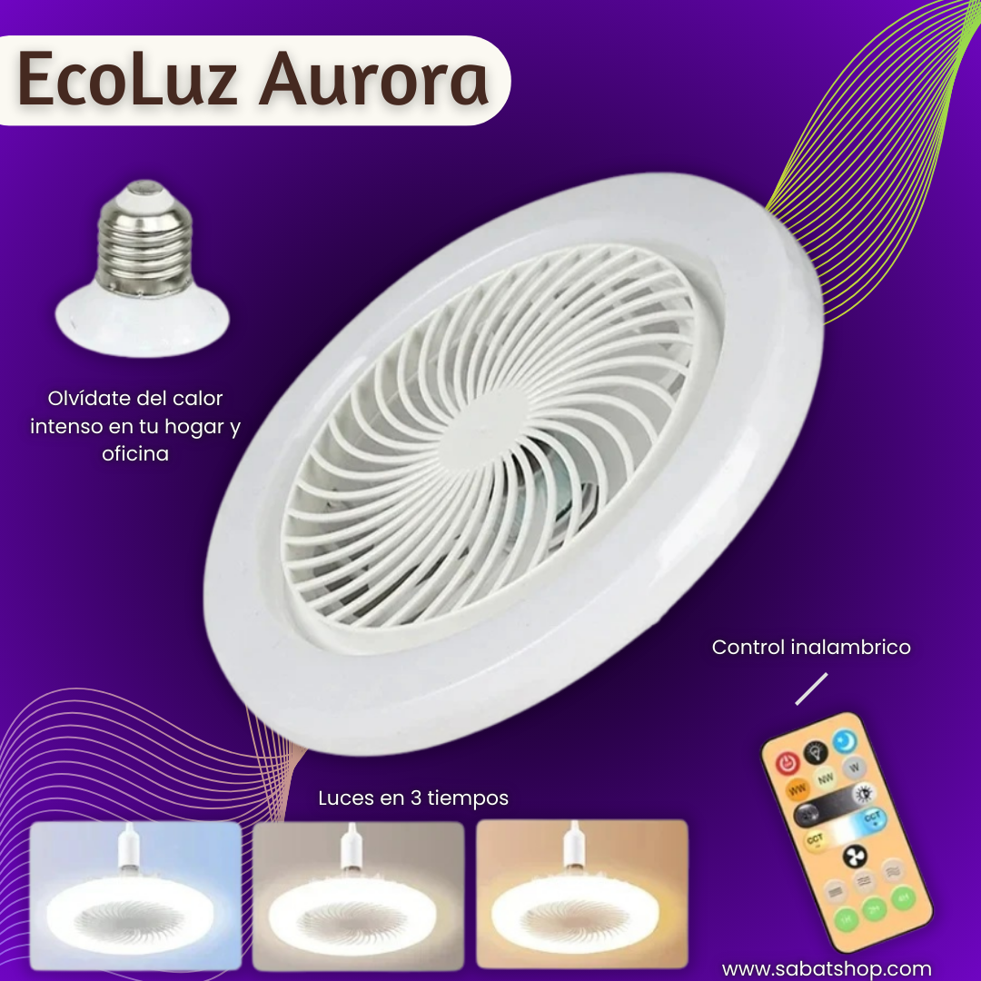 Foco ventilador Eco Aurora Con Control Inalámbrico