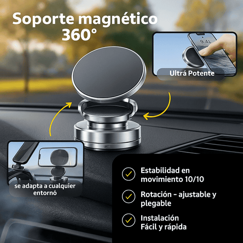 Soporte Magnético 360° ¡Seguridad y Estilo en un solo Producto!