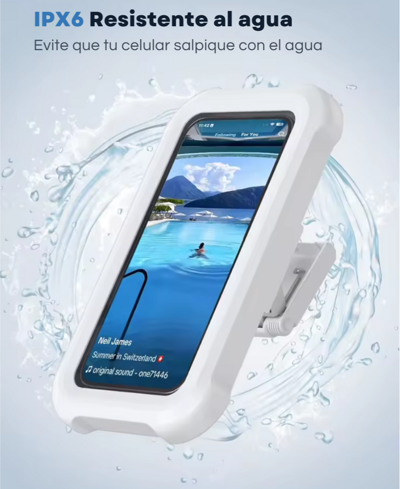 Soporte Impermeable 360° para Celular – Disfruta tus series y música mientras te duchas 🚿📱