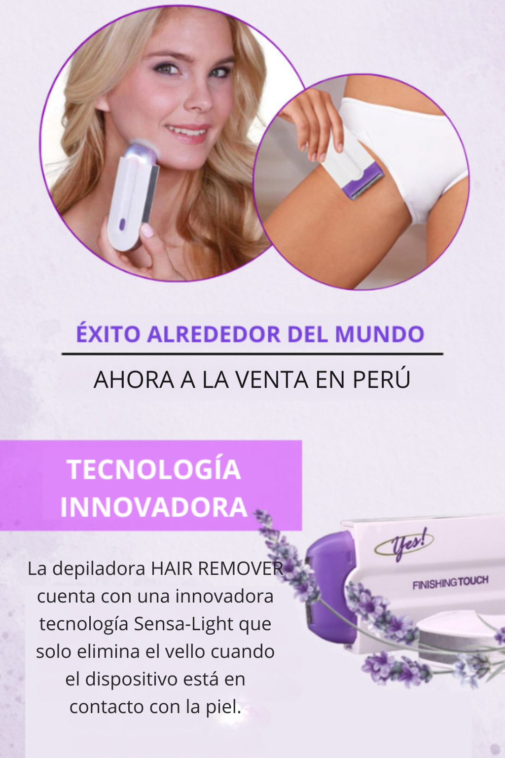 Depiladora Láser ¡DILE ADIOS AL VELLO SOBRANTE!