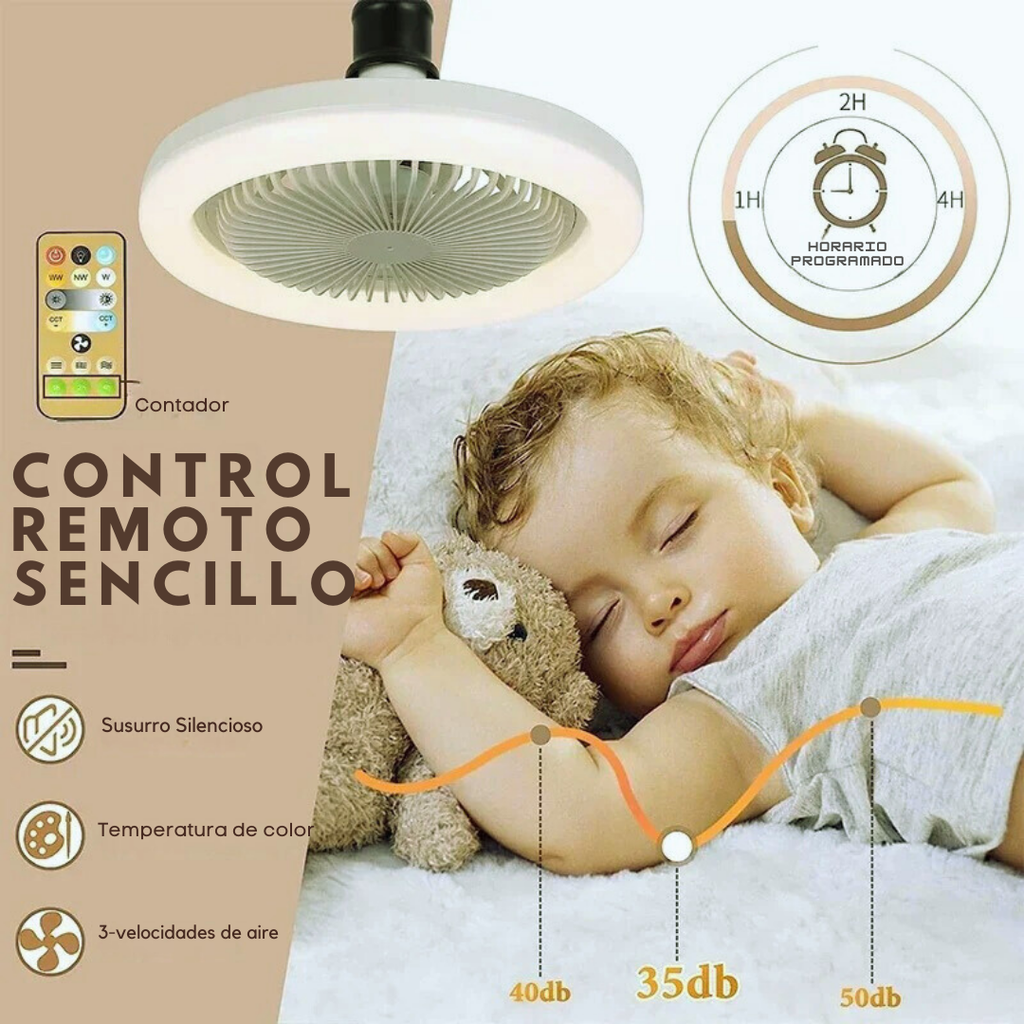 Foco ventilador Eco Aurora Con Control Inalámbrico
