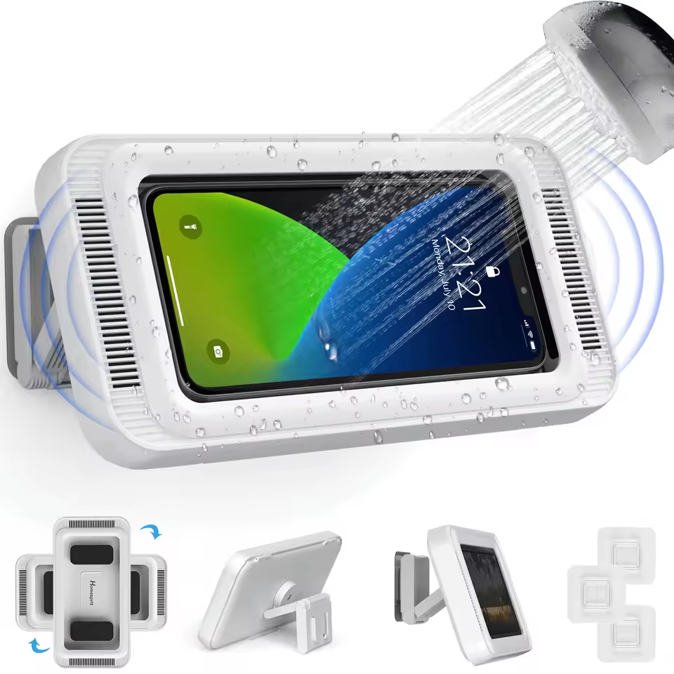 Soporte Impermeable 360° para Celular – Disfruta tus series y música mientras te duchas 🚿📱