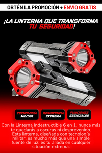 Linterna Indestructible LED 6 en 1 ¡Nunca más a oscuras!