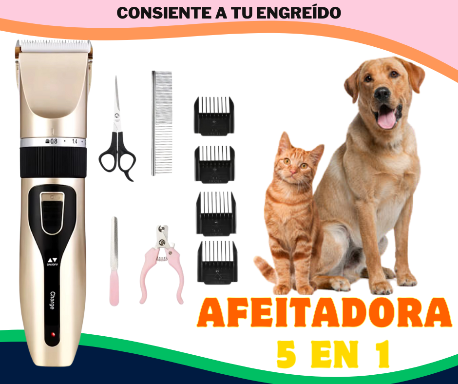 Trimmer mundo peludo 5 en 1 (Corta pelo, uñas, lima, cepilla y limpia)