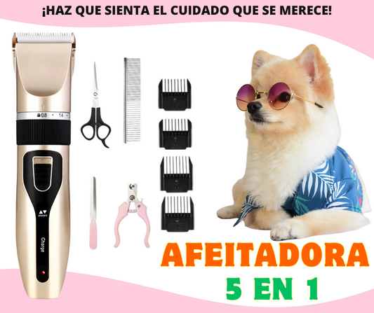 Trimmer mundo peludo 5 en 1 (Corta pelo, uñas, lima, cepilla y limpia)