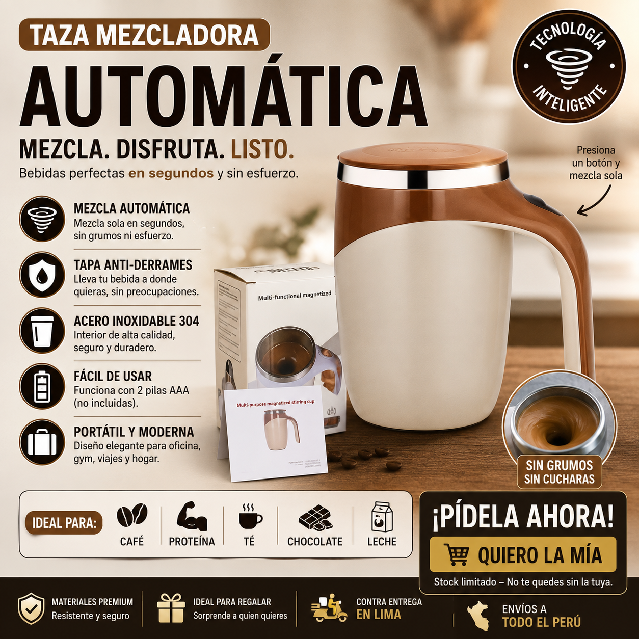 Taza mezcladora con remolino