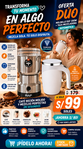 Pack Molinillo eléctrico + Taza mezcladora ¡SUPER OFERTA IMPERDIBLE!