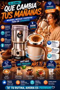 Pack Molinillo eléctrico + Taza mezcladora ¡SUPER OFERTA IMPERDIBLE!