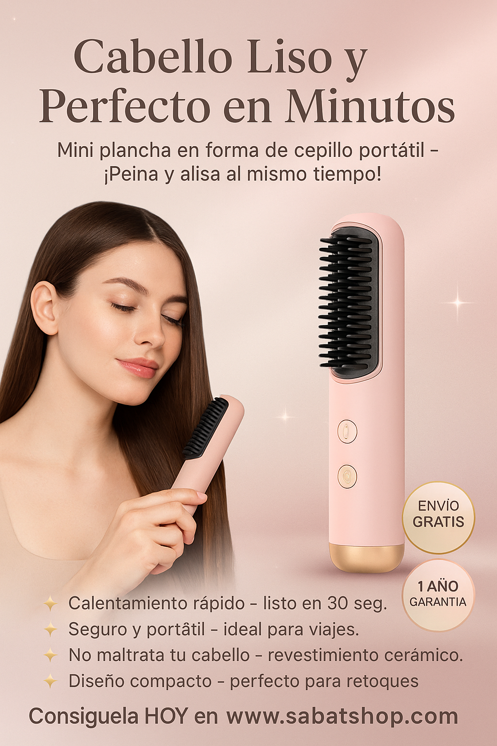 Cepillo Alisador Portátil ¡Experiencia Premium!