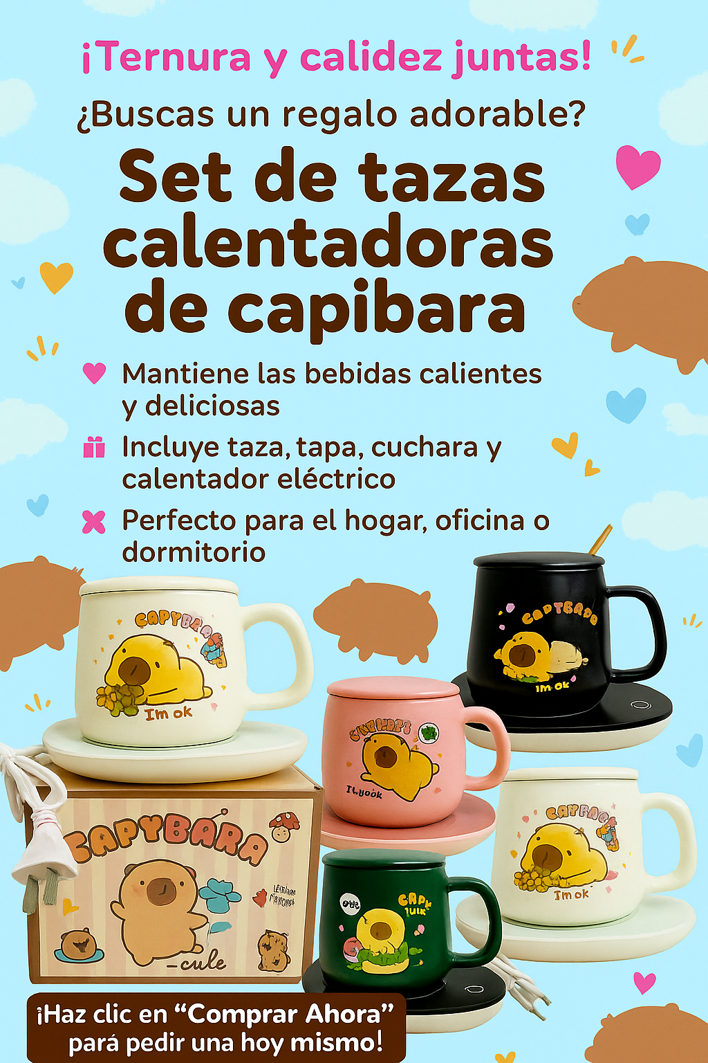 Capibara - Set Calentador  ¡Calor que dura, diseño que enamora!