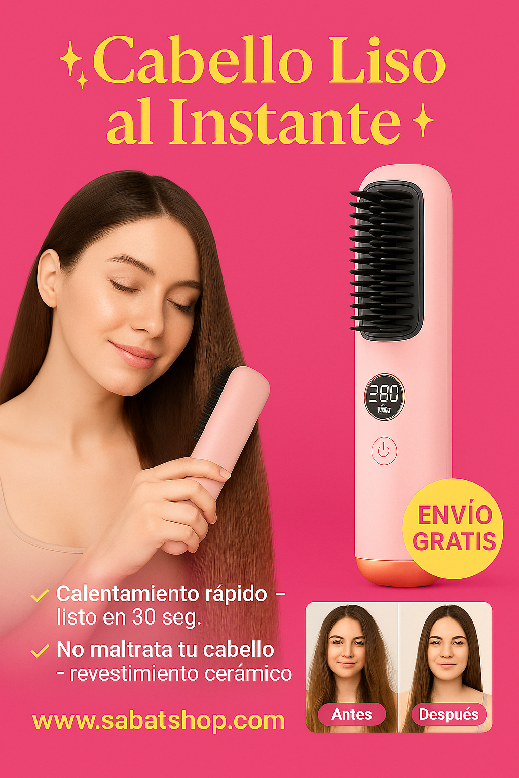Cepillo Alisador Portátil ¡Experiencia Premium!