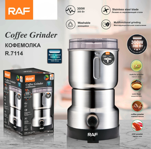 Molino Eléctrico RAF 300W – Tritura Café, Granos y Especias al Instante ⚡
