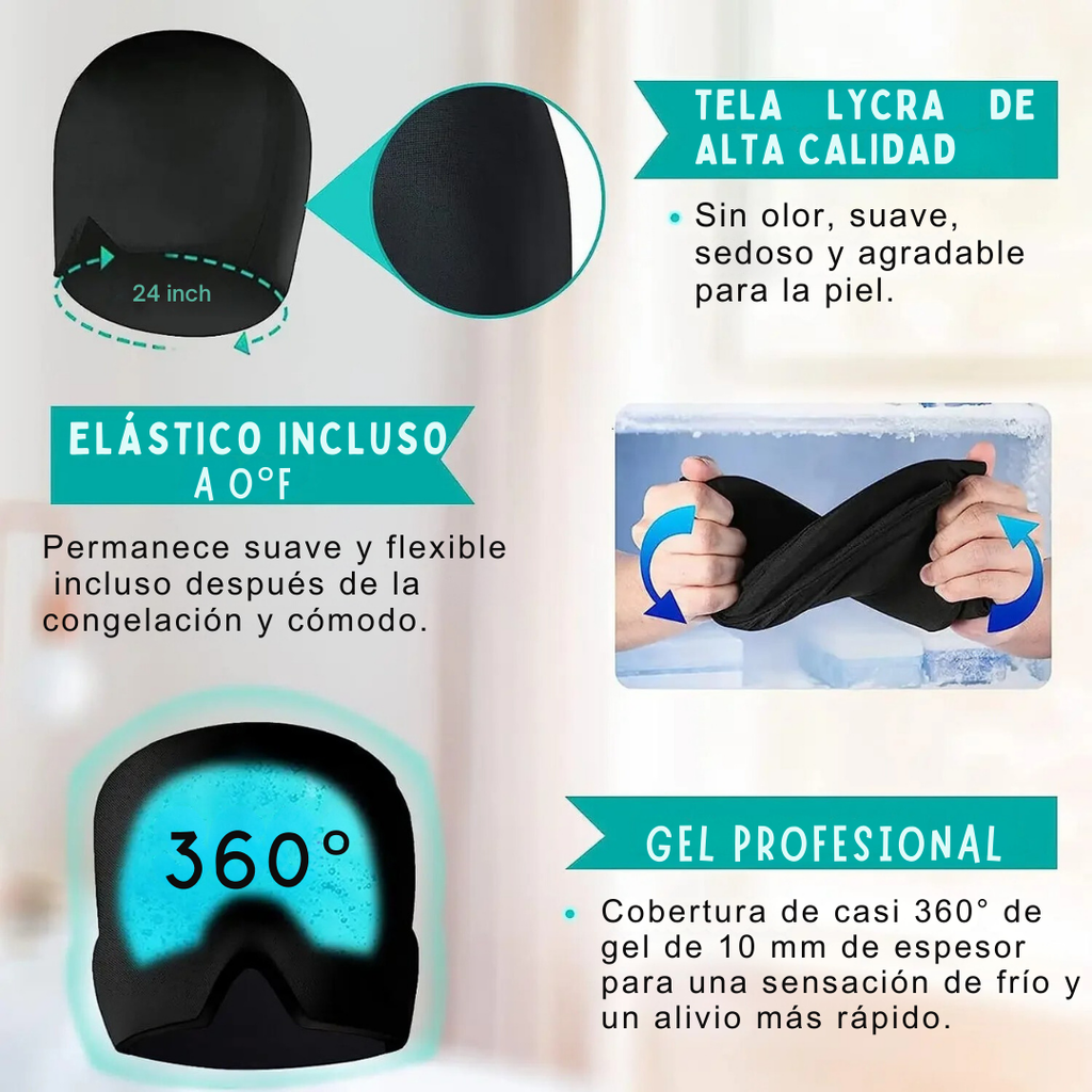 Gorro gel para dolores de cabeza y migraña Fórmula Americana